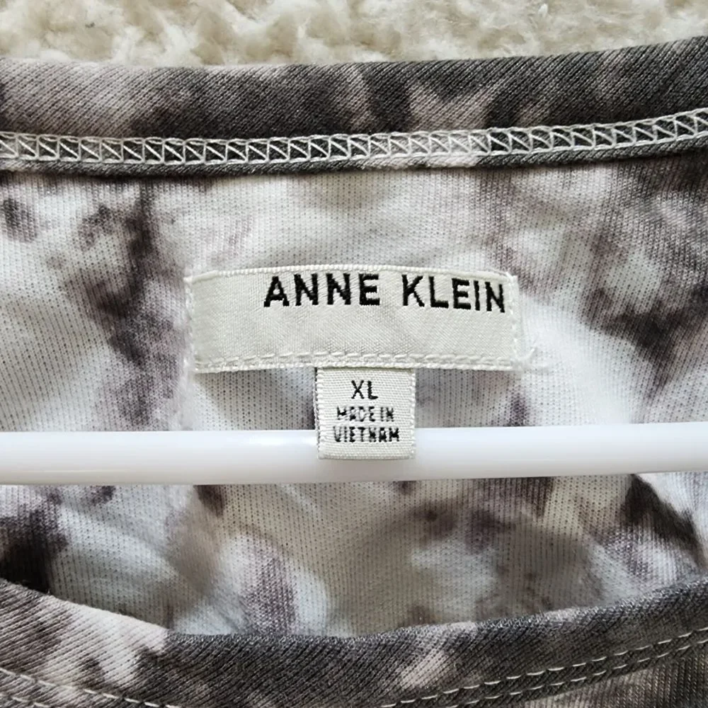 ANNE KLEIN Tie Dye Pajama Top Women's XL Grey Round Neck Long Sleeve Pullover - Picture 5 of 15